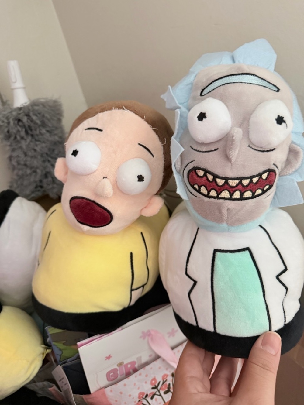 Rick and Morty Plush Toy Set - Rick (Blue/Gray) and Morty (Yellow)